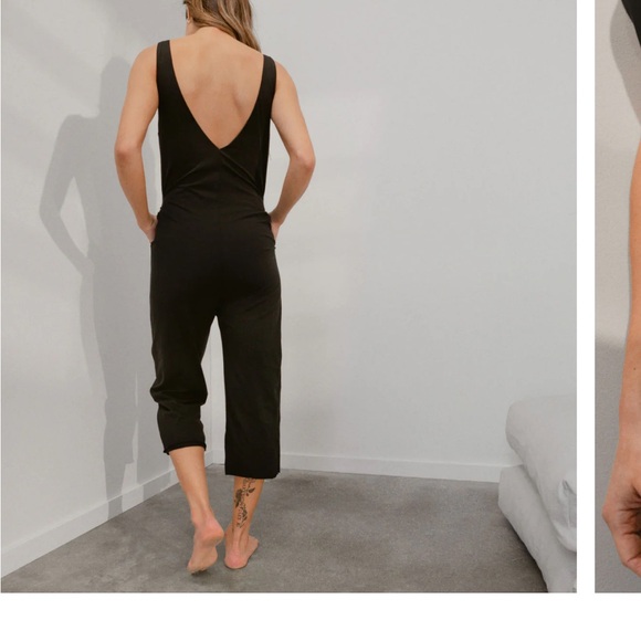 Lunya Organic Pima Romper in Black, Small - Picture 2 of 7